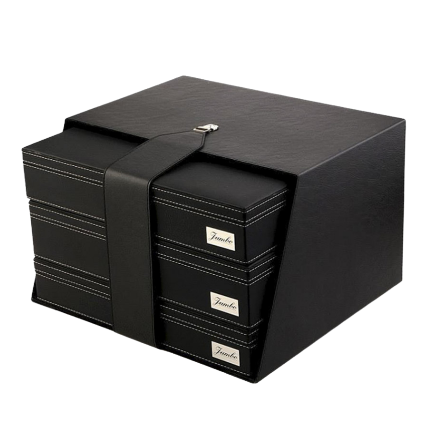 Коробка с секционными ящиками из экокожи