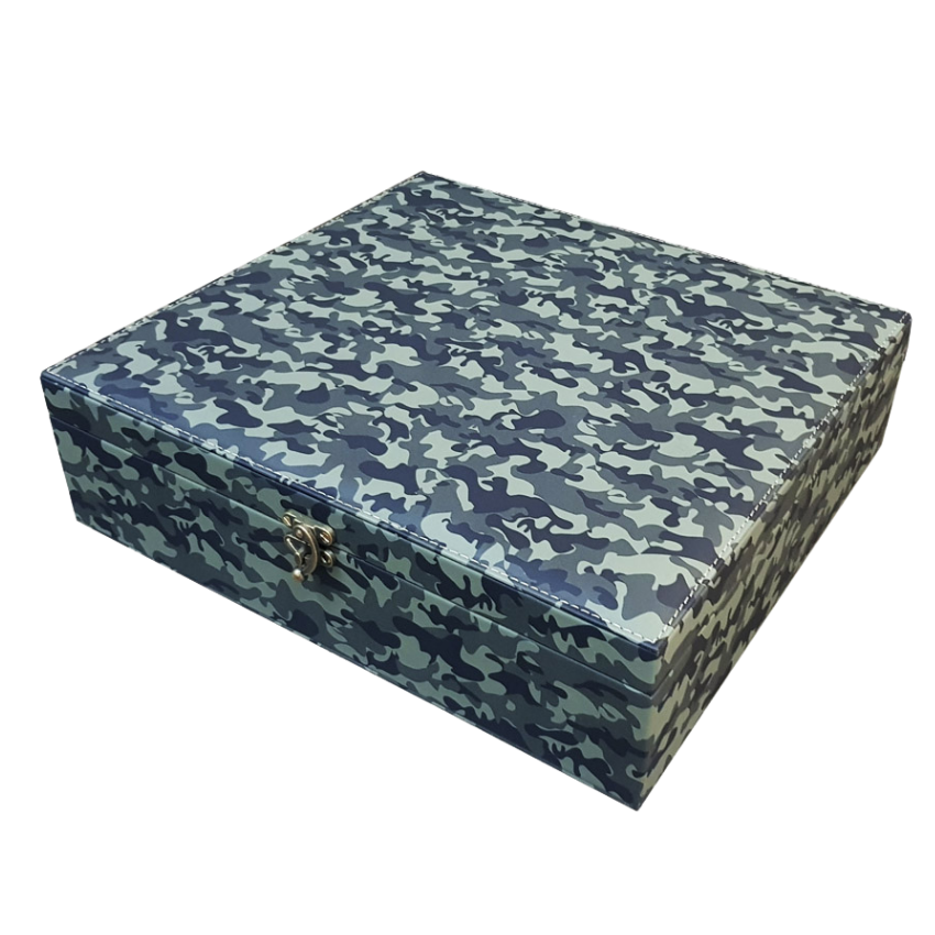 Коробка из экокожи с камуфляжным принтом