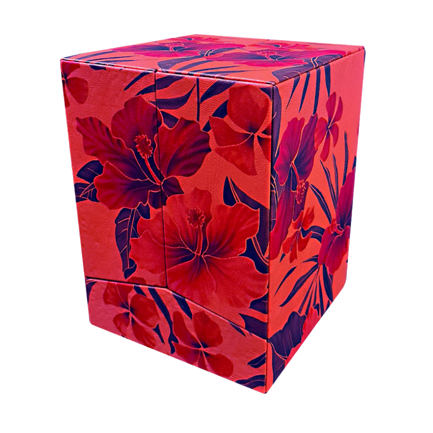 Коробка из экокожи с цветочным принтом