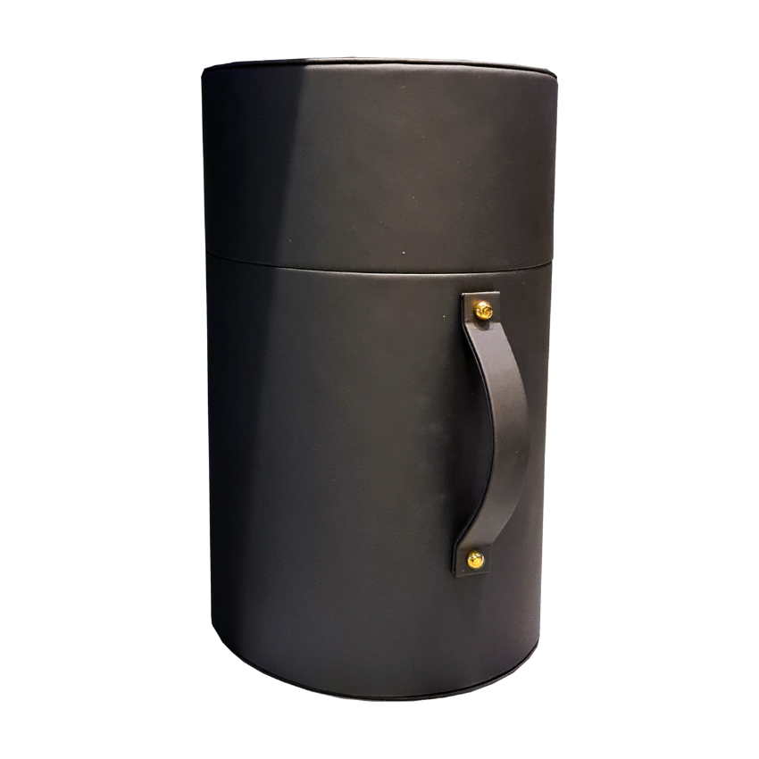 Подарочный тубус из экокожи с ручкой