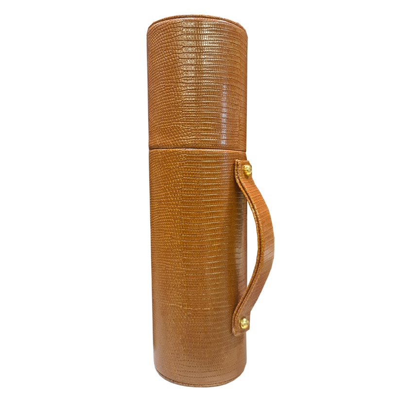 Подарочный тубус из экокожи с ручкой